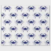 Crab Silhouette #2 Tekenblauw Cadeaupapier (Vlak)