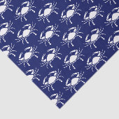 Crab Silhouette #2 Tekent White Blue Tissuepapier (Detail)