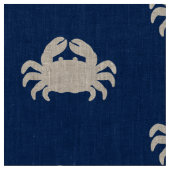 Crab Silhouette op Navy Blue Stof (Close Up)
