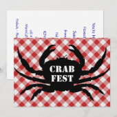 Crab Silo op Red & White Gecontroleerde Cloth Crab Kaart (Voorkant / Achterkant)