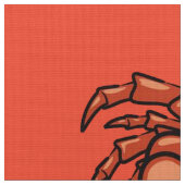 Crab Starfish Oranje Red Fabric Stof (Close Up)