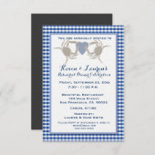 Crab Theme met Blue Gingham Kaart (Voorkant / Achterkant)