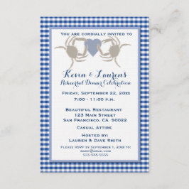 Crab Theme met Blue Gingham Kaart