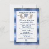 Crab Theme met Blue Gingham Kaart (Voorkant)
