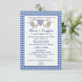Crab Theme met Blue Gingham Kaart (Staand voorkant)