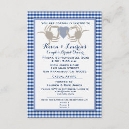 Crab Theme met Blue Gingham Kaart