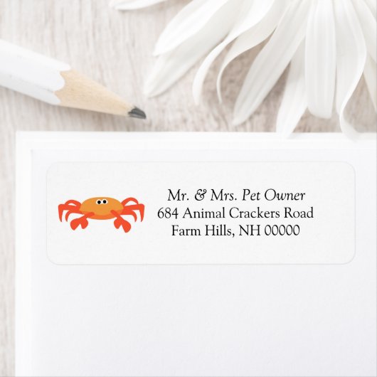Crab Theme Return Address Labkers Etiket (Insitu)