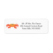 Crab Theme Return Address Labkers Etiket (Voorkant)
