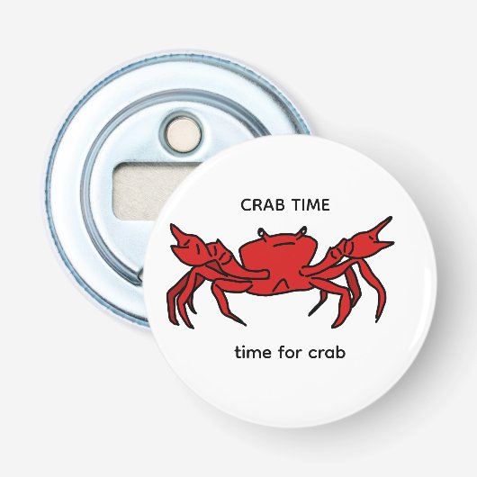 Crab Time flesopener Button Flesopener (Voorkant)