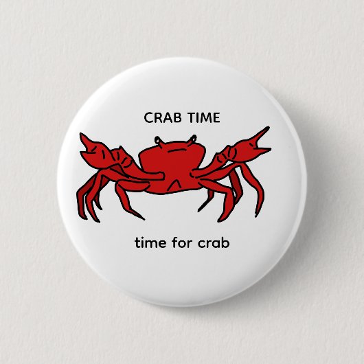 CRAB TIME knop Ronde Button 5,7 Cm (Voorkant)
