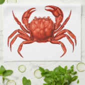 Crab Towel voor een Kustkeuken aan de kust Theedoek (Gevouwen)