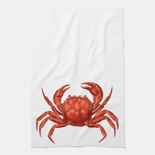 Crab Towel voor een Kustkeuken aan de kust Theedoek (Verticaal)