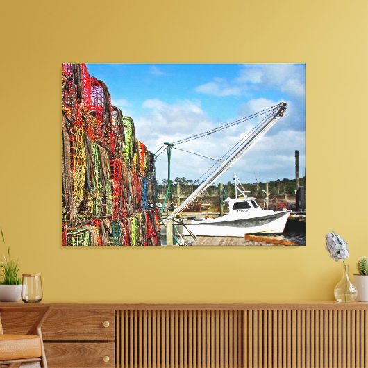 Crab Traps Gestapeld en klaar Canvas Afdruk (Insitu (Woonkamer))