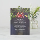Crab Tropical Wedding Informatie Gast Informatiekaartje (Staand voorkant)