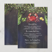 Crab Tropical Wedding Informatie Gast Informatiekaartje (Voorkant / Achterkant)