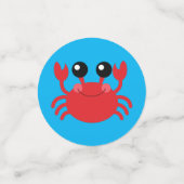 Crab verjaardagsfeestje strand confetti (Kleine voorkant)