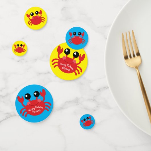 Crab verjaardagsfeestje strand confetti (Groep)