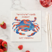 Crab Waterverf Paper Borden Napkins Servet (Insitu)