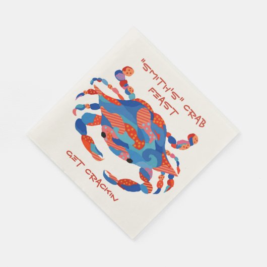 Crab Waterverf Paper Borden Napkins Servet (Hoek)