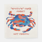 Crab Waterverf Paper Borden Napkins Servet (Voorkant)