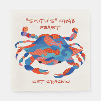 Crab Waterverf Paper Borden Napkins Servet