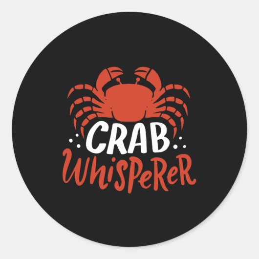 Crab Whisperer  Crabbing Ronde Sticker (Voorkant)