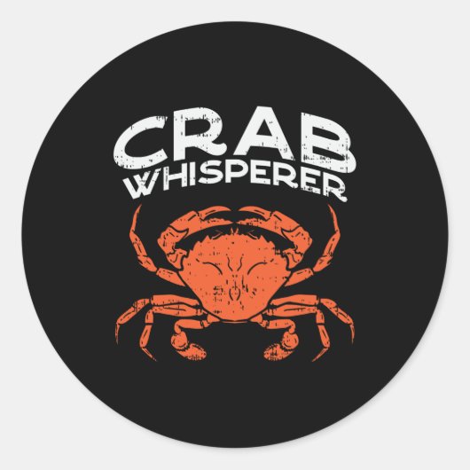 Crab Whisperer  Crabbing Ronde Sticker (Voorkant)