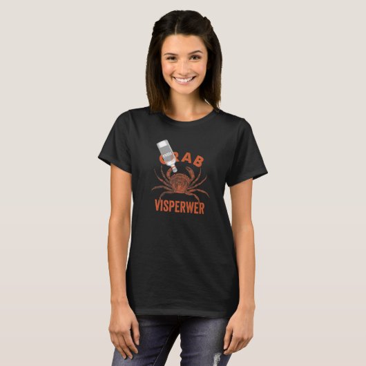Crab Whisperer Crabbing Vissende Retro T-shirt (Voorkant volledig)