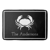 CRAB WHITE on BLACK initiaal Moderne Letter Badmat (Voorkant)