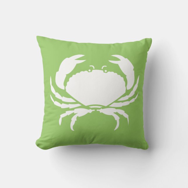 CRAB WHITE op groene kussen (Voorkant)