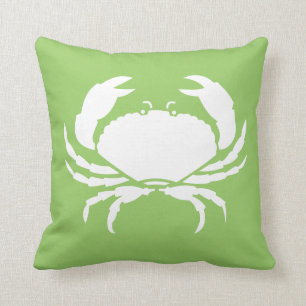 CRAB WHITE op groene kussen