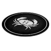 CRAB WHITE op ZWART, stijlvolle, moderne strepen Snijplank (Hoek)