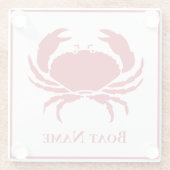 CRAB WHITE op ZWART Stijlvolle Moderne Stripes Ter Glazen Onderzetter (Achterkant)