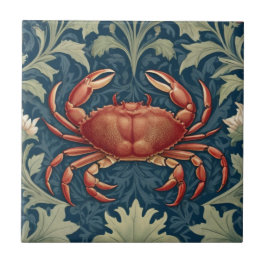Crab William Morris stijl Nautisch Zee Ocean Life Tegeltje