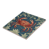 Crab William Morris stijl Nautisch Zee Ocean Life Tegeltje (Zijkant)