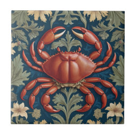 Crab William Morris stijl Zee Ocean Marine Animal Tegeltje