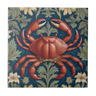Crab William Morris stijl Zee Ocean Marine Animal Tegeltje