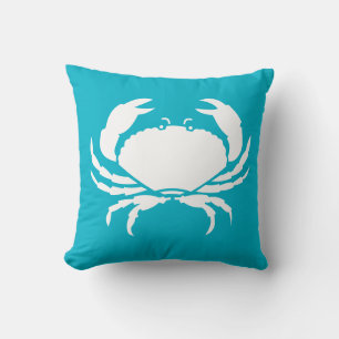 CRAB WIT alleen blauwe kussen