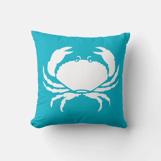 CRAB WIT alleen blauwe kussen (Voorkant)