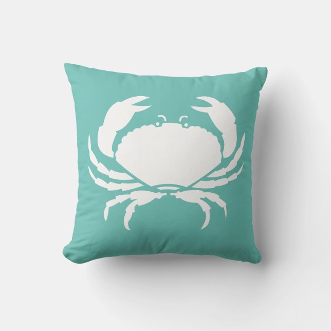 CRAB WIT alleen blauwe kussen (Voorkant)