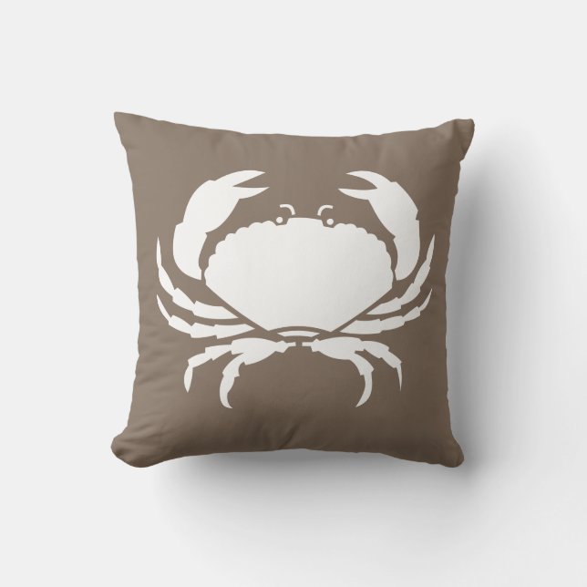 CRAB WIT alleen bruin kussen (Voorkant)