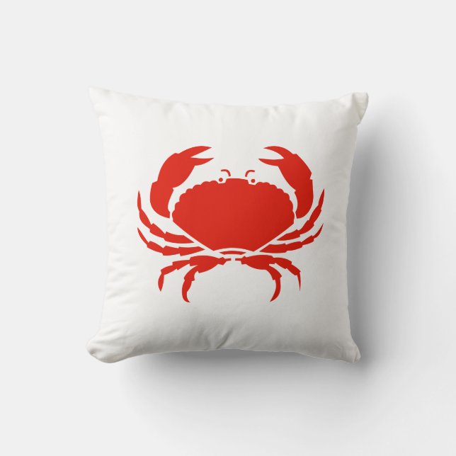 CRAB WIT op rood kussen (Voorkant)