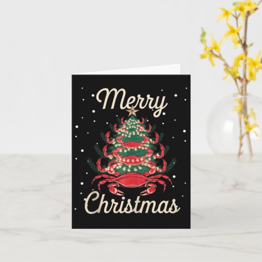 Crab Xmas Tree Crab Christmas Tree Kaart (Gele Bloem)