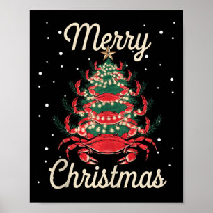 Crab Xmas Tree Crab Christmas Tree Poster