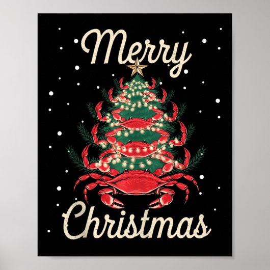 Crab Xmas Tree Crab Christmas Tree Poster (Voorkant)