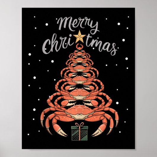 Crab Xmas Tree Crab Christmas Tree Tanktop 1 Poster (Voorkant)