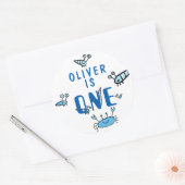Crab Zee Animals Eén eerste verjaardag Ronde Sticker (Envelop)