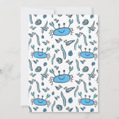 Crab Zee Animals Pattern Cute Boy Birthday Bedankkaart (Achterkant)
