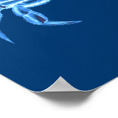 Crab Zee Life Print, Indigo Blue en White Poster (Hoek)