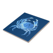 Crab Zee Life Print, Indigo Blue en White Tegeltje (Zijkant)